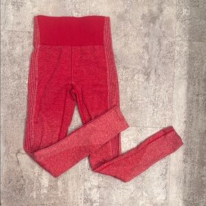 Fabletics Red Seamless Leggings High Waist Performance